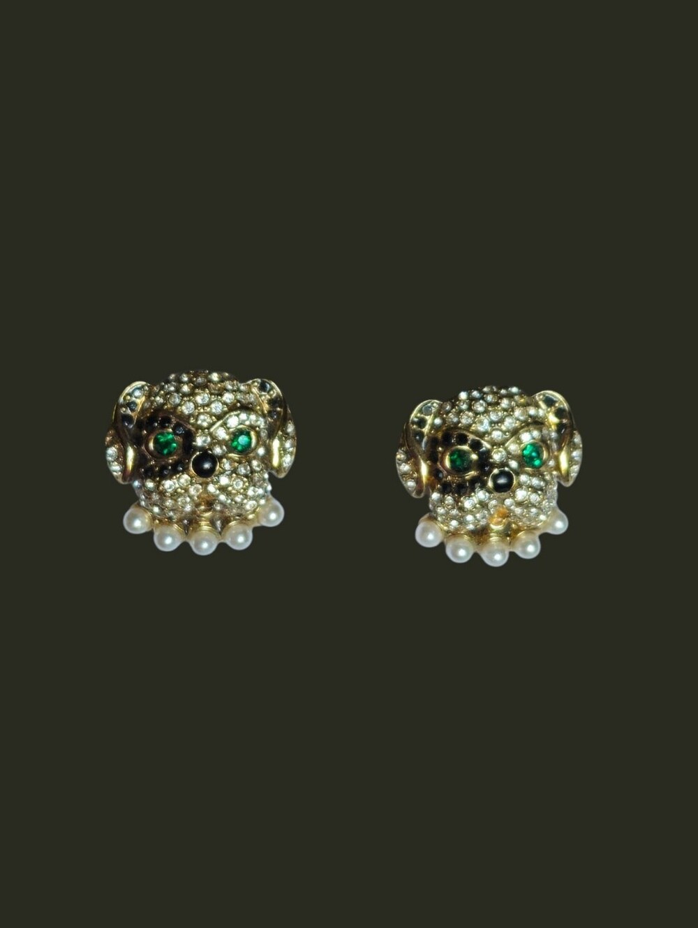 🐶Betsey CRITTERS Pavé Stone 3-D Puppy Dog Push-back Post Style Earrings - GPC